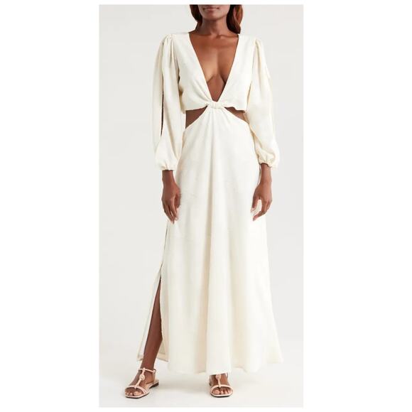 BOAMAR Bianca Balloon Sleeve Cutout Cover-Up Maxi Dress Size XL - Picture 3 of 16